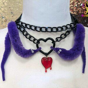 Purple Worm Statement Choker